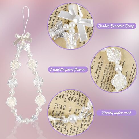 سوار سوار الهاتف 5 مساءً ، سحر الهاتف الخليوي بيرل ، حزام معصم ، حبل سوار للكاميرا ديكور قلادة مفاتيح الكاميرا in Kuwait