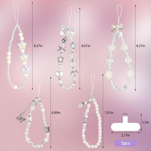 سوار سوار الهاتف 5 مساءً ، سحر الهاتف الخليوي بيرل ، حزام معصم ، حبل سوار للكاميرا ديكور قلادة مفاتيح الكاميرا in Kuwait