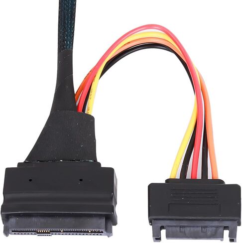 CAB861139 Mini SAS Oculink 4i to U.2 SFF-8639 Cable – PCIe 4.0 38Pin SFF-8611 to 8639 NVMe SSD Adapter 50cm for U.2 U.3 SDD - with 15-Pin SATA Power in Saudi Arabia