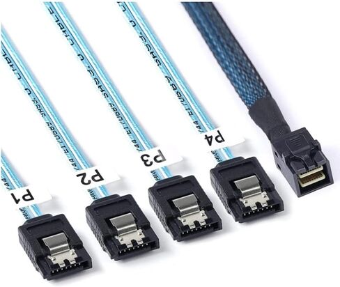Mini SAS HD SFF-8643 to 4 x SATA 7P Female High-Speed Internal Server Cable (19.68, Inches) in Saudi Arabia