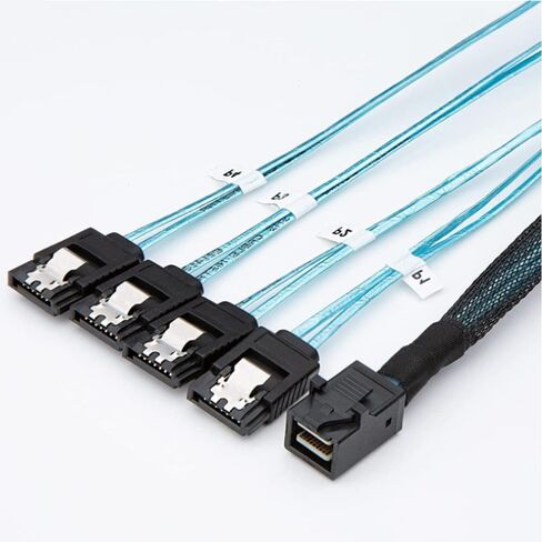 Mini SAS HD SFF-8643 to 4 x SATA 7P Female High-Speed Internal Server Cable (19.68, Inches) in Saudi Arabia