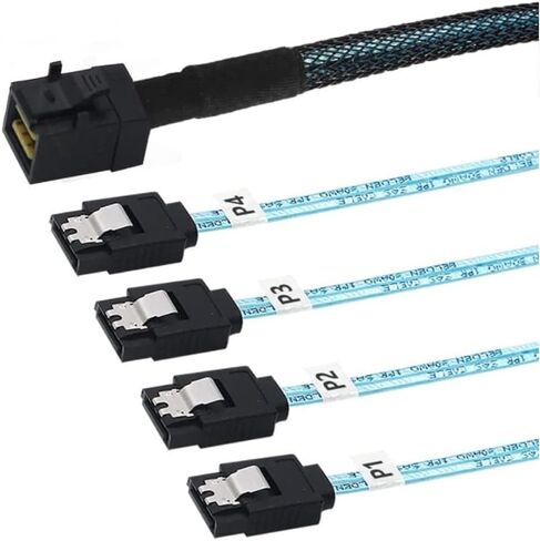 Mini SAS HD SFF-8643 to 4 x SATA 7P Female High-Speed Internal Server Cable (19.68, Inches) in Saudi Arabia