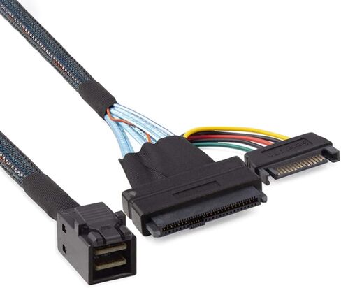 Mini SAS HD SFF-8643 to SAS SFF-8639 Server Cable 12G with SATA 15P Y-Type Connection Cable (39.37, Inches) in Saudi Arabia