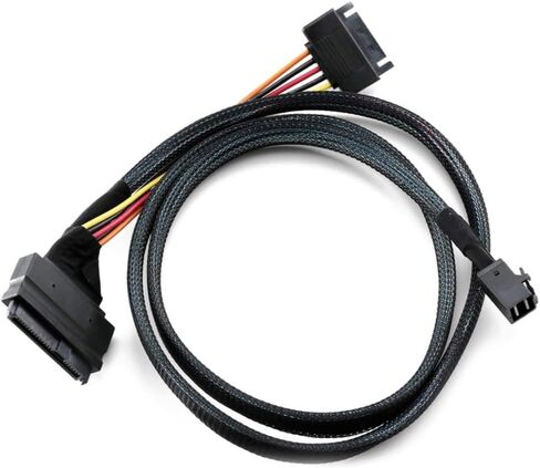 Mini SAS HD SFF-8643 to SAS SFF-8639 Server Cable 12G with SATA 15P Y-Type Connection Cable (39.37, Inches) in Saudi Arabia