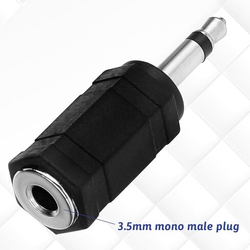 مونو مونو 3.5 مم إلى محولات ستيريو ، 2 حزمة 1/8 "مونو للذكور إلى 1/8" TRS استريو مقبس مقبس الإناث لراديو سماعة الرأس in Kuwait