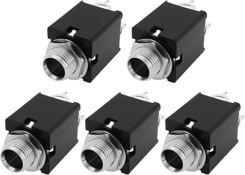 Sing F Ltd 5pcs 1/4 بوصة مغلقة مونو جاك النحاس مفصل 6.35 مم مع محطات العروة لحام للآثار و amps in Saudi Arabia