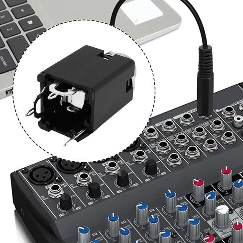 Sing F Ltd 5pcs 1/4 بوصة مغلقة مونو جاك النحاس مفصل 6.35 مم مع محطات العروة لحام للآثار و amps in Saudi Arabia