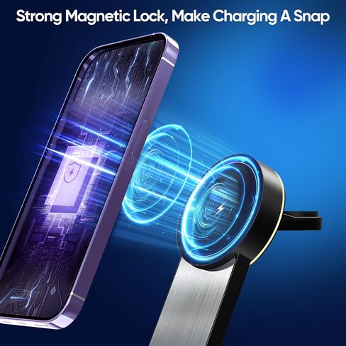 3 in 1 Wireless Charging Station for Apple Devices, Portable Mag-Safe Charger with Light, Charger Stand Compatible with iPhone 15/14/13/12 Series, Apple Watch, Airpods, (Black) in Saudi Arabia
