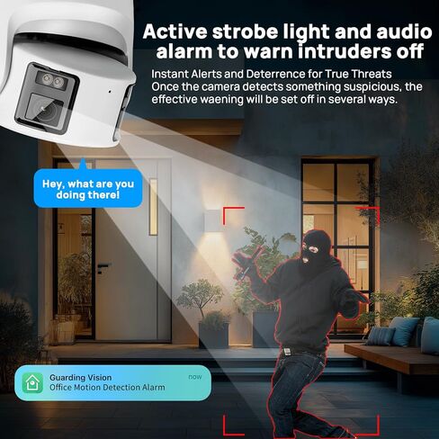 Vikylin 4K 8MP عدسة مزدوجة POE IP كاميرا أمان في الهواء الطلق مع زاوية عريضة بانورامية 180 درجة ، رؤية كاملة/exir2.0 ليلا ، الكشف عن الإنسان/المركبات ، الحديث ثنائي الاتجاه ، Micro SD (512G) ، IP67 ، Blue Iris ، NDAA متوافق in Kuwait