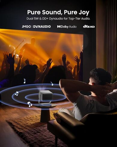 JMGO N1 Portable Projector 1080P FHD, 4K Supported, 150" MALC™ Triple Laser 3D Movie Projector for Home Theater Outdoor, Gimbal Auto Image Correction (Renewed) in Saudi Arabia
