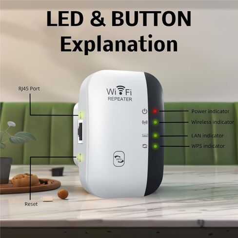 مكثف إشارة WiFi Extender ، الداعم للمنزل يصل إلى 4000 قدم مربع والعديد من الأجهزة ، مكرر WiFi ، مكرر الإنترنت اللاسلكي ، مكبر للصوت البعيد مع منفذ Ethernet ، إعداد زر واحد (أبيض) in Saudi Arabia