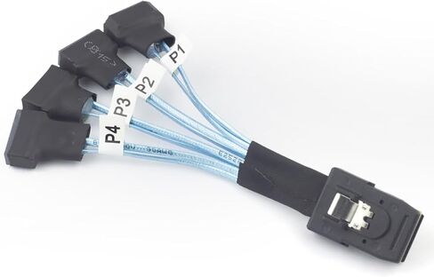 MINI SAS SFF-8087 إلى 4 × SATA 7PIN الذكور ، كابل الذكور ، 12 جيجابت في الثانية ، تسخير خادم داخلي عالي السرعة ، 30AWG (3.93 ، بوصة) in Kuwait