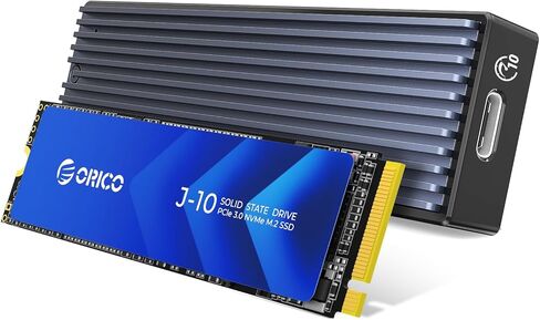ORICO 512GB DIY SSD-يصل إلى 1000 ميجابايت/ثانية-USB-C ، J10 512GB Gen 3x4 SSD مع 10 جيجابت في الثانية USB 3.2 Type-C إلى M.2 SSD العلبة لـ NVME M.2 (M-Key/B+Mey) SSD-M2PV in Kuwait