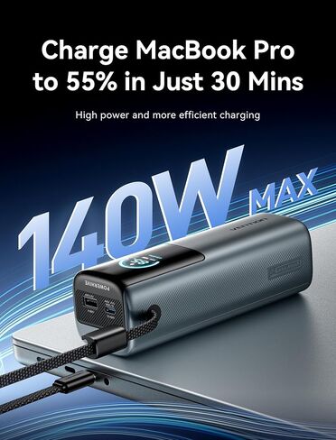 Vention PowerHive 200W APPORTOP CAPTOP ، 27000MAH POWER BANK ، DIGITAL DISPLAY و ENSOJI CABLE ، Cable USB-C ، لـ iPhone 16/15/14/13 Pro Max ، MacBook ، Dell ، HP ، Galaxy S24 in Saudi Arabia