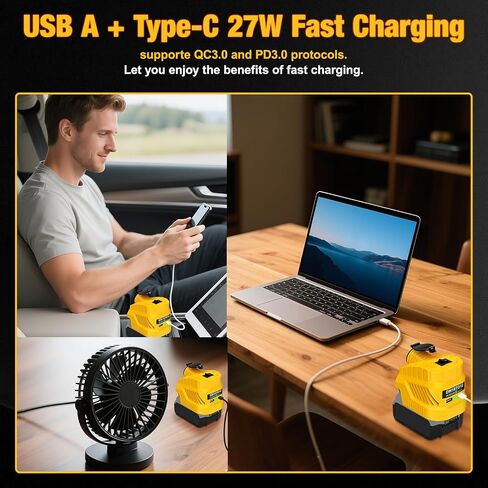 Car/Vehicle Refrigerator Power Supply for Milwaukee M18 18V Battery,Cigarette Lighter Interface,DC 12V Buck Converter Regulator,High Power 240W 20A,with USB A &Type C Port,for Golf Cart RC Car Truck in Saudi Arabia