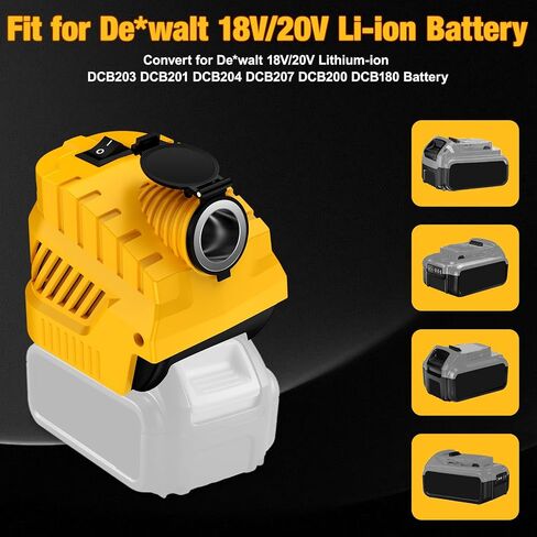 Car/Vehicle Refrigerator Power Supply for Milwaukee M18 18V Battery,Cigarette Lighter Interface,DC 12V Buck Converter Regulator,High Power 240W 20A,with USB A &Type C Port,for Golf Cart RC Car Truck in Saudi Arabia