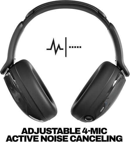Skullcandy Hesh 540 ANC Wireless Over-Ear Bluetooth Headphones with THX Spatial Audio, Active Noise Cancelling, Personalized Sound, Up to 65 Hours Battery, Microphone for iPhone Android - True Black in Saudi Arabia