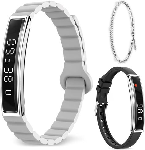 Efolen Smart Watches for Women,Ultralight Fitness Tracker with Heart Rate/Blood Oxygen/Sleep Monitor/Pedometer,Slim Smartwatch Bracelet for Android iPhone,Activity Tracker,2 Band,Black in Kuwait