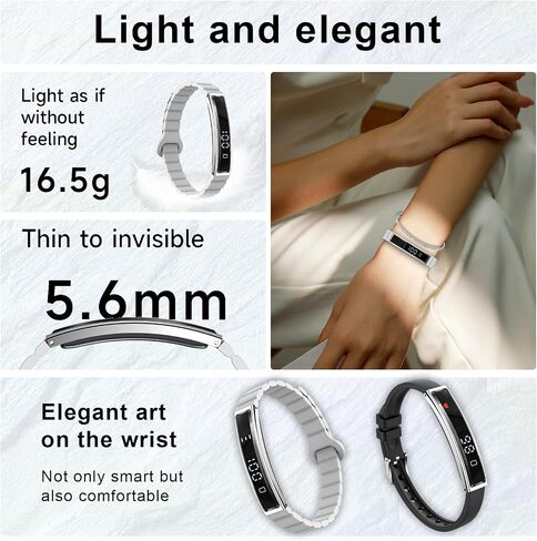 Efolen Smart Watches for Women,Ultralight Fitness Tracker with Heart Rate/Blood Oxygen/Sleep Monitor/Pedometer,Slim Smartwatch Bracelet for Android iPhone,Activity Tracker,2 Band,Black in Kuwait