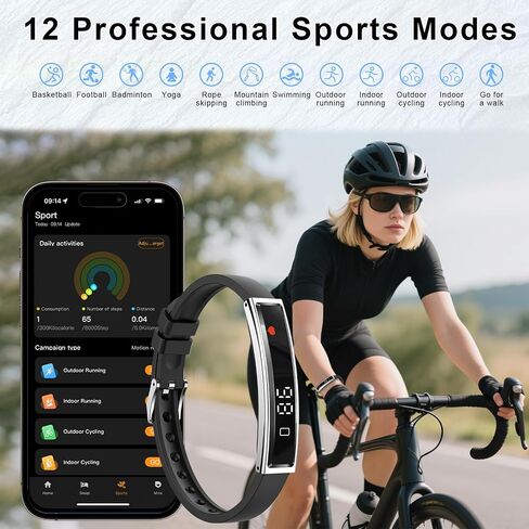 Efolen Smart Watches for Women,Ultralight Fitness Tracker with Heart Rate/Blood Oxygen/Sleep Monitor/Pedometer,Slim Smartwatch Bracelet for Android iPhone,Activity Tracker,2 Band,Black in Kuwait