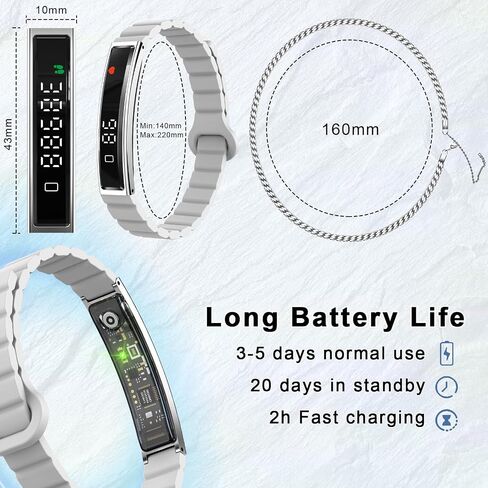 Efolen Smart Watches for Women,Ultralight Fitness Tracker with Heart Rate/Blood Oxygen/Sleep Monitor/Pedometer,Slim Smartwatch Bracelet for Android iPhone,Activity Tracker,2 Band,Black in Kuwait