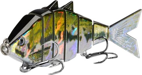 Bassdash Bone Swimbait إغراء الصيد الصلب متعدد المفاصل لتروت التراوت البلوجل بايك مع شرائح قطع الزاوية 3.7in/0.66 أوقية in Kuwait