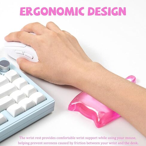 Gel Mouse Wrist Rest, Pink Cat Mouse Wrist Support Pad, Cute Kitten Silicone Wrist Cushion for Mouse, Anti-Slip Ergonomic Wrist Rest for Computer, Laptop, Office, Home, School in Saudi Arabia
