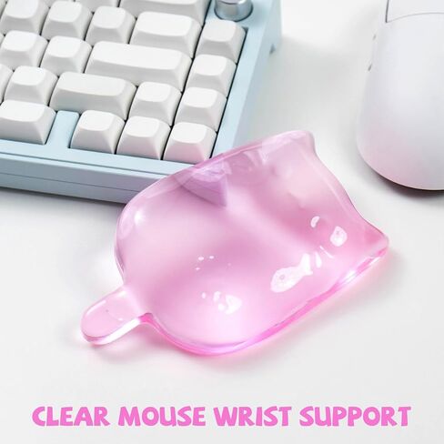 Gel Mouse Wrist Rest, Pink Cat Mouse Wrist Support Pad, Cute Kitten Silicone Wrist Cushion for Mouse, Anti-Slip Ergonomic Wrist Rest for Computer, Laptop, Office, Home, School in Saudi Arabia