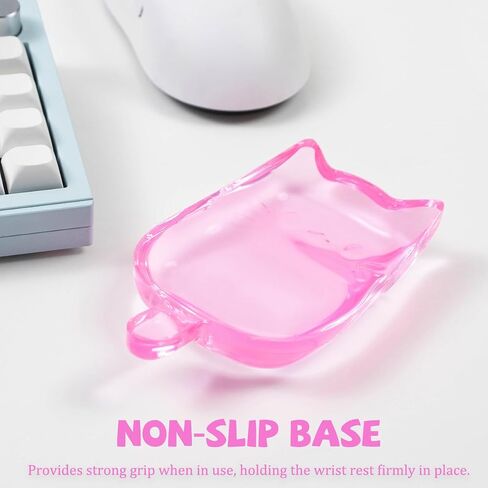 Gel Mouse Wrist Rest, Pink Cat Mouse Wrist Support Pad, Cute Kitten Silicone Wrist Cushion for Mouse, Anti-Slip Ergonomic Wrist Rest for Computer, Laptop, Office, Home, School in Saudi Arabia