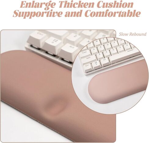 Gel Wrist Rest with Mouse Pad, Pink Ergonomic Office Mousepad with Wrist Support Wrist Rest for Computer Keyboard Set, Non-Slip Base Memory Gel Designfor Desk, Office, Home(Pink) in Kuwait