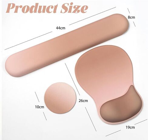 Gel Wrist Rest with Mouse Pad, Pink Ergonomic Office Mousepad with Wrist Support Wrist Rest for Computer Keyboard Set, Non-Slip Base Memory Gel Designfor Desk, Office, Home(Pink) in Kuwait