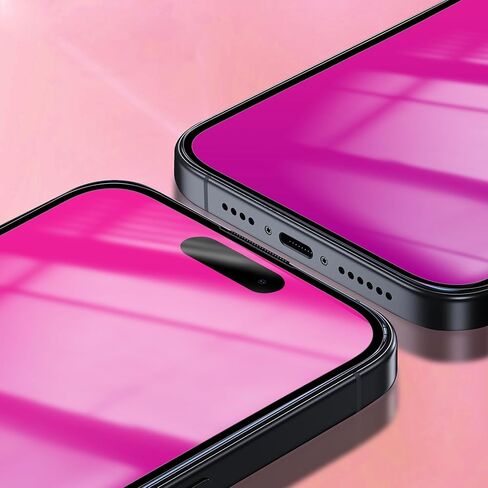 Heromiracle Compatible with iPhone 15 Pro Max Privacy Screen Protector 2 Pack Gradient Colorful anti Blue light eye protection Tempered Glass with Installation Alignment Frame (Pink 6.7 inch) in Saudi Arabia