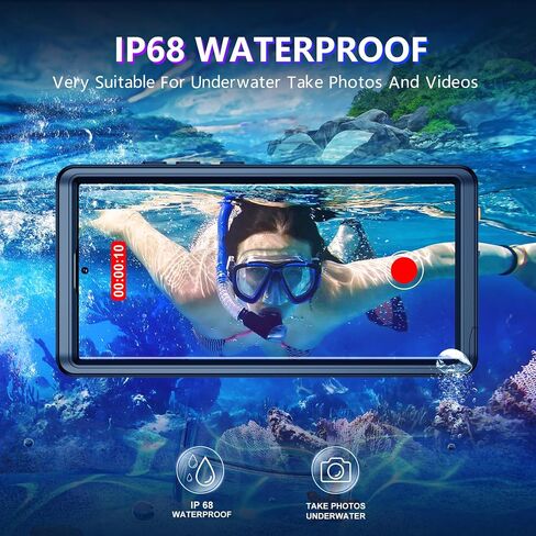 Temdan for Samsung Galaxy S23 Ultra Case Waterproof with Built-in Screen Protector 360 Full Body Shockproof Dustproof for Samsung S23 Ultra 5G Phone Case Heavy Duty Protective Black in Kuwait