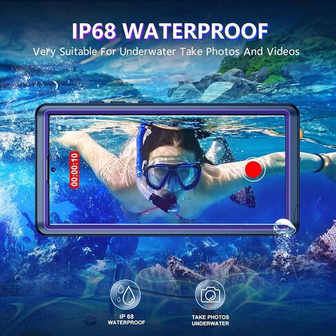 Temdan for Samsung Galaxy S23 Ultra Case Waterproof with Built-in Screen Protector 360 Full Body Shockproof Dustproof for Samsung S23 Ultra 5G Phone Case Heavy Duty Protective Black in Kuwait