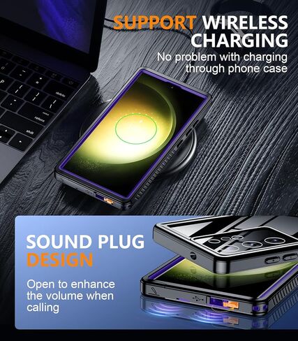 Temdan for Samsung Galaxy S23 Ultra Case Waterproof with Built-in Screen Protector 360 Full Body Shockproof Dustproof for Samsung S23 Ultra 5G Phone Case Heavy Duty Protective Black in Kuwait