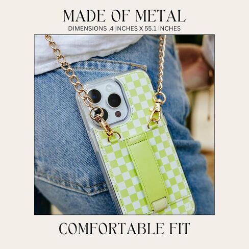 Walli Crossbody Phone Strap Lanyard - حبل الهاتف الخليوي السلسلة الذهبية للنساء ، وحامل Crossbody قابل للتعديل ، ومرفق حالة الهاتف الآمن ، وحالات المحفظة فقط in Saudi Arabia