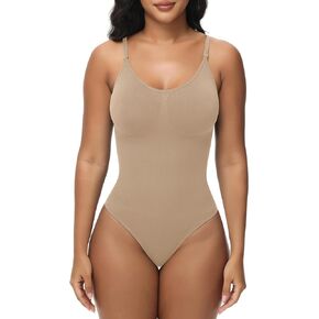 Bodysuit for Women Tummy Control Shapewear Body Shaper Seamless Spaghetti Strap Leotards