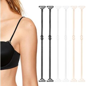 Prasacco 3 Pairs Bra Straps Replacement Adjustable Bra Shoulder Straps Elastic Women's Bra Straps Removable Lingerie Straps Dress Straps for Strapless Dress, 3 Colors