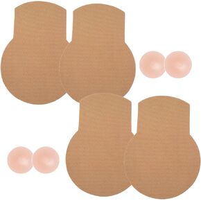 Majurphy 2 Pairs Breast Lift Tape,Boob Tape for Large Breast,Invisible Adhesive Stick on Bras Tape & Silicone Nipple Covers