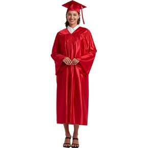 Unisex Shiny Graduation Cap and Gown Tassel Set 2024 for High School and Bachelor