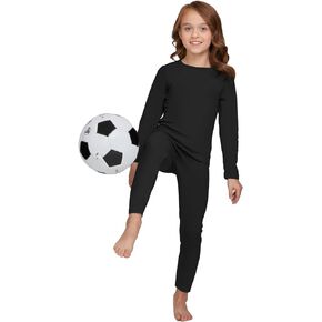 Kickoff Long Johns Girl's Thermal Underwear Lightweight Base Layer Set l Moisture-Wicking Soft Snug & Cozy