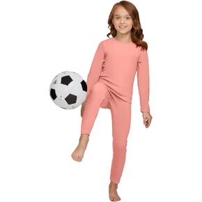 Kickoff Long Johns Girl's Thermal Underwear Lightweight Base Layer Set l Moisture-Wicking Soft Snug & Cozy