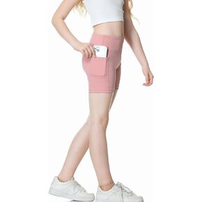 B&GCozy Girls Volleyball Shorts with Pockets Athletic Gymnastics Cheer Shorts Kids Yoga Dance Compression Shorts