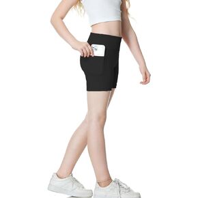 شورت B&GCozy للفتيات للكرة الطائرة مع جيوب، شورت رياضي للجمباز، شورت مضغوط للأطفال للرقص واليوجا
