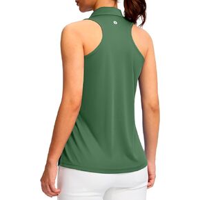 SANTINY Womens Sleeveless Golf Shirt Racerback V Neck Tank Tops Quick Dry Tennis Collared Polo Shirts for Women
