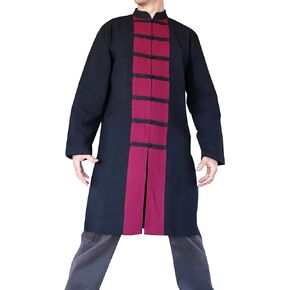 Chinese Collar Knee Length Kung Fu Jacket or Long Cotton Mandarin Shirt