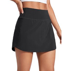 CRZ YOGA A Line Golf Skirts for Women High Waisted Split Hem Tennis Casual Skirt Shorts with Zipper