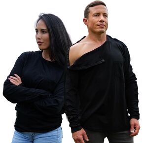 Post-Surgery Shoulder Recovery Shirt with Full Open Snap Design for Easy Access | Unisex Fit | Also for Dialysis, and Chemo