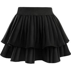 Girls Tennis Skirt with Shorts Pleated Athletic Skort with Pockets High Waisted Kids Cheerleading Skirt