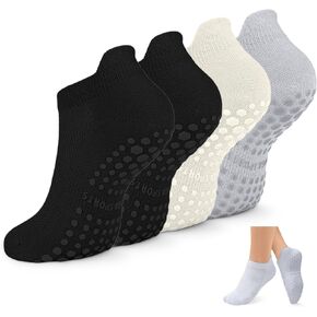 Non Slip Pilates Socks with Grips for Women, Yoga Socks For Pure Barre,Hospital, Barefoot Workout, Athletic Socks